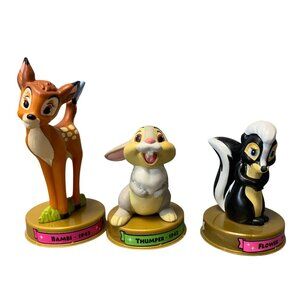 Vintage McDonalds 2002 Bambi Thumper & Flower Figurine Set